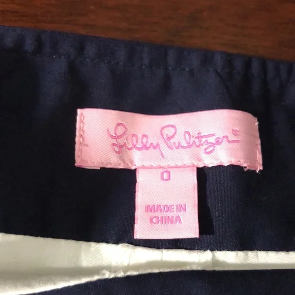 Lilly Pulitzer Navy Blue w/White Trim Skort Size 0 - Picture 9 of 12